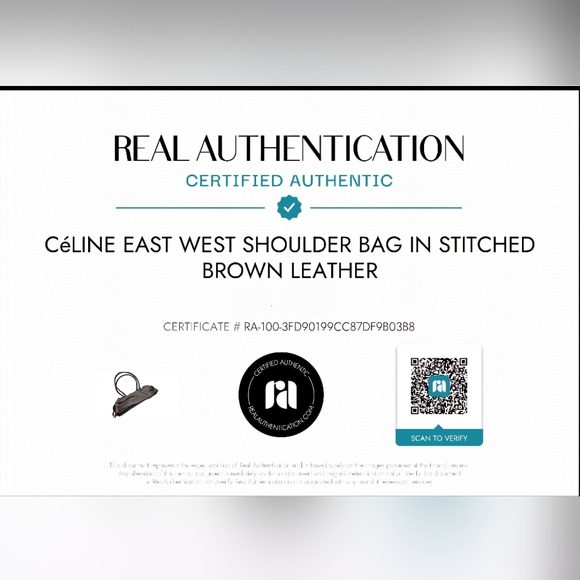 VTG Céline East/West Shoulder Bag in Stitched Brown Leather w/COA - Picture 7 of 16